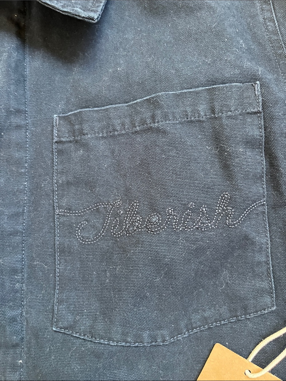 Jibberish Washed Canvas Overshirt-navy size M - Picture 3 of 11
